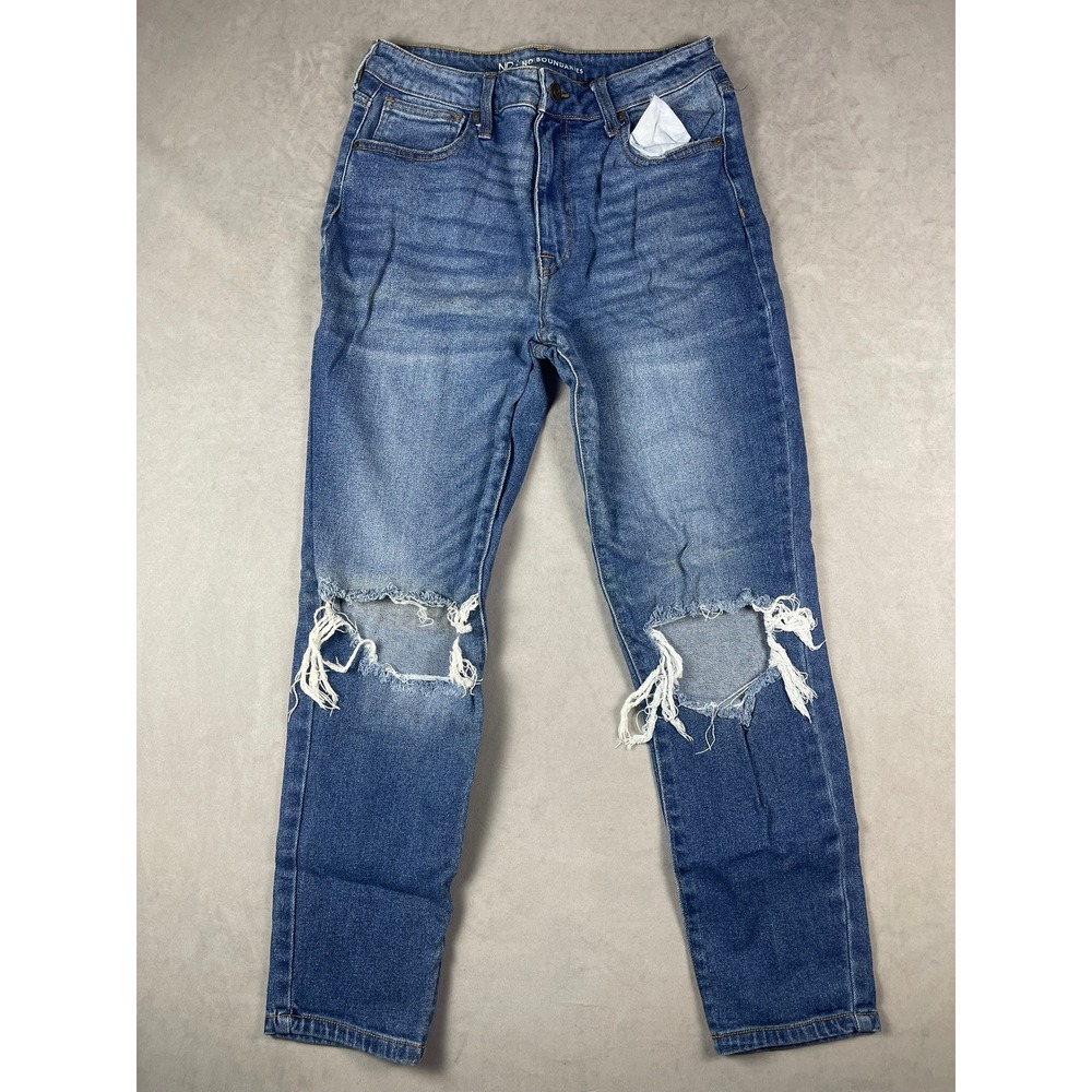 Women's Distressed Blue Knee-Rip Jeans